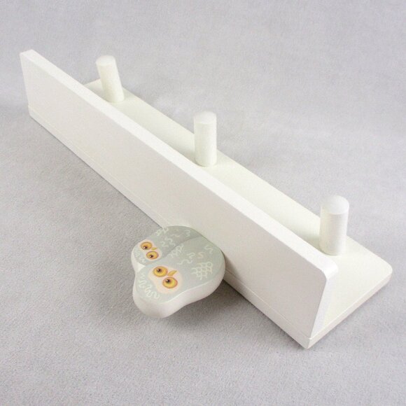 IKEA Owl Wall Shelf and Hooks KLADE VANDRING White and Grey Vintage 1990s - Picture 6 of 10